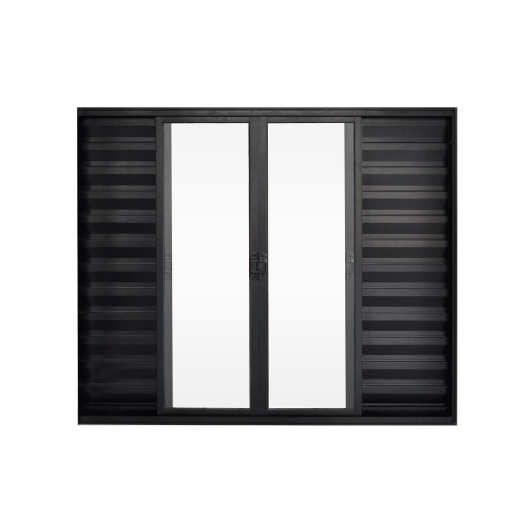Janela de Alumínio Veneziana 100x150cm 6 Folhas Hale Esquadrias Preto