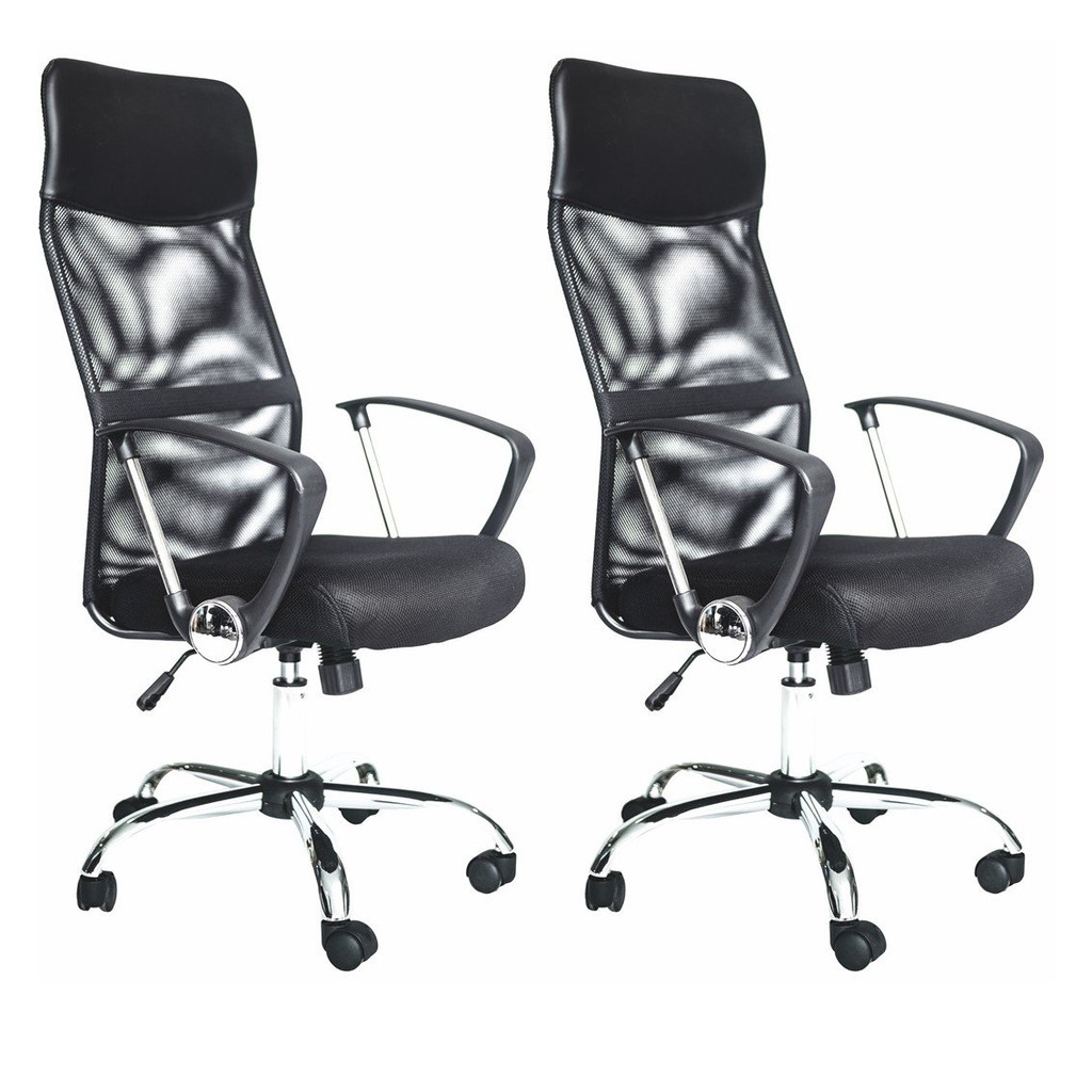 Kit 2 Cadeira de Escritorio Presidente Tela Mesh Comfort Cadeira Presidente