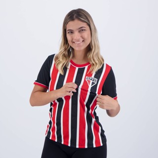 Camisa São Paulo Classmate Feminina Preta e Vermelha em Oferta na Shopee