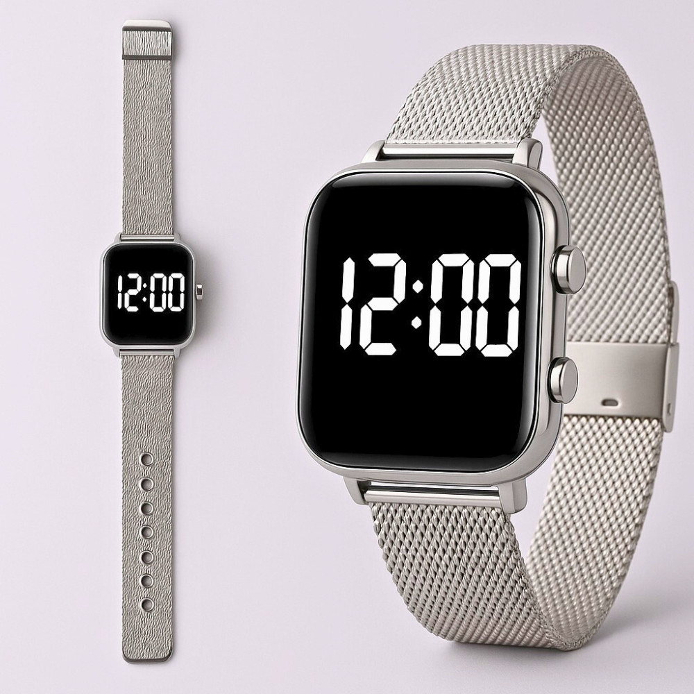 Relógio Digital Feminino Digital e Pulseira de Liga Elegante Perfeito Para Aniversários E Festivais