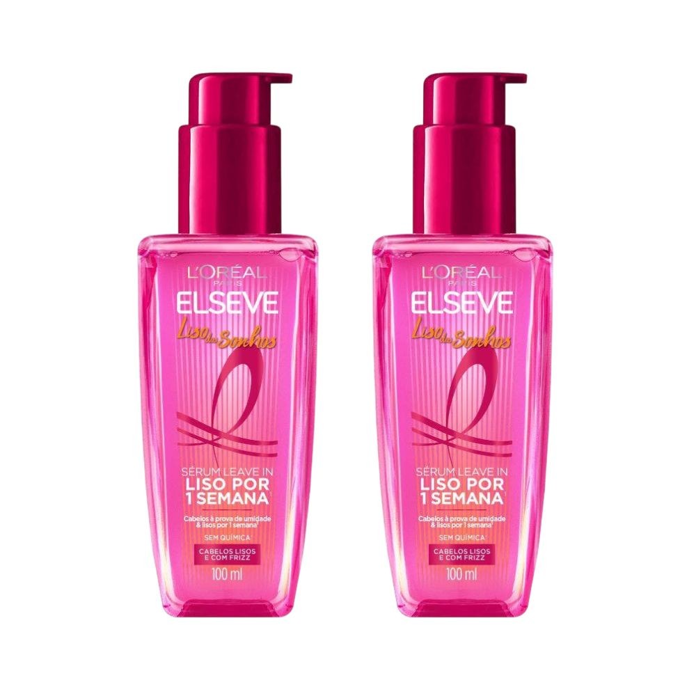Sérum Elseve Liso Dos Sonhos AHA + Queratina Vegetal 100ml (2 Unidades) em Oferta na Shopee