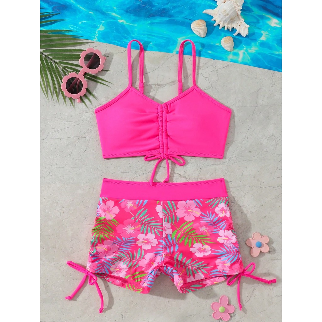 RWX VEST Conjunto Praia Juvenil Estilo Tropical – Conforto e Charme para o Verão 2025 J3608