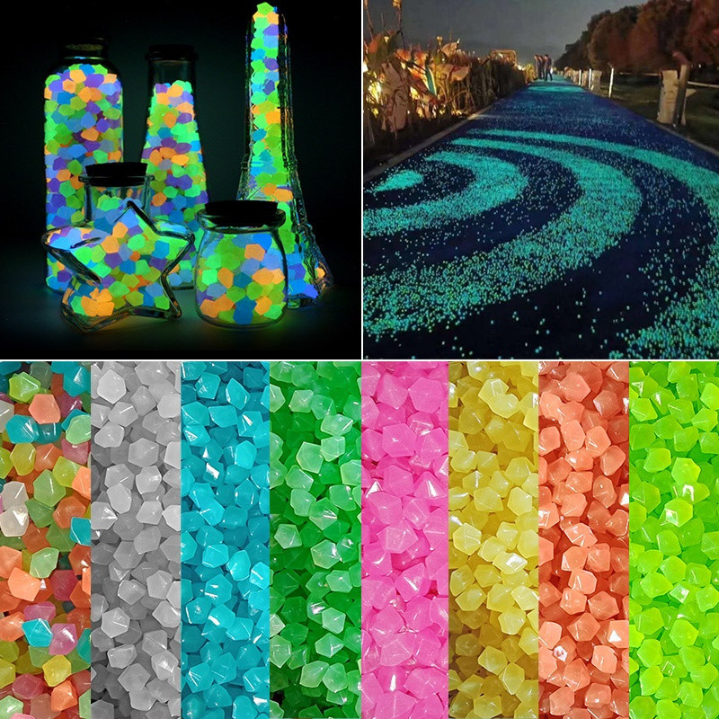 50/100/200pcs Pedras Luminosas Decoração de Jardim Brilham no Escuro Seixos Decorativos Adequados para Decoração de Aquá