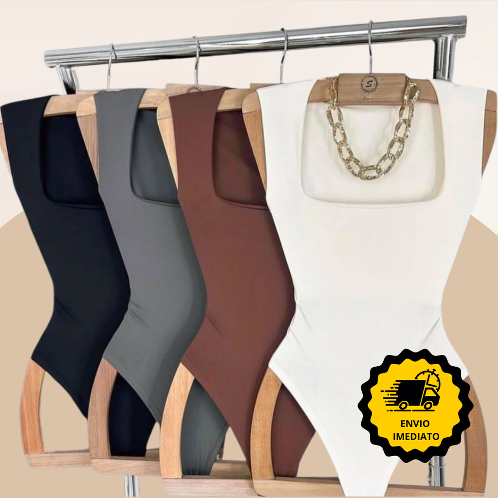 Body Collant  Feminino Regata Blusa Decote Quadrado Com Forro  Estilo Blogueira Suplex Premium