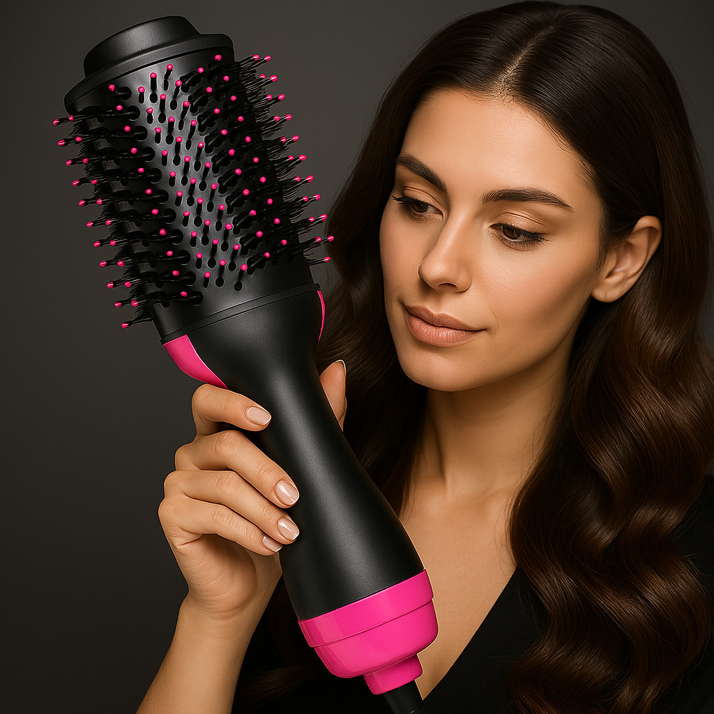 Escova 3 em 1 Secador Seca Alisa Modela Modelador Cabelo Elétrica