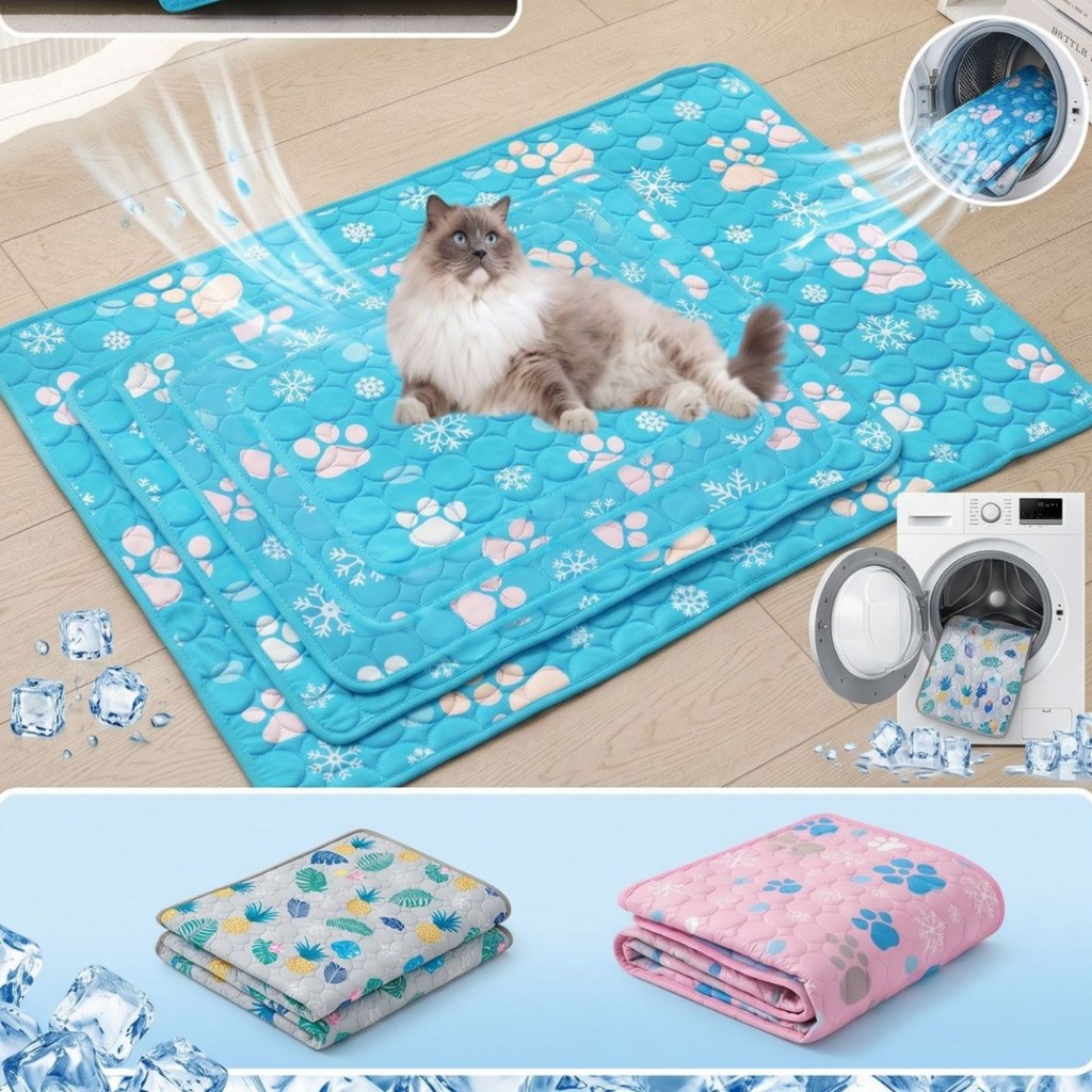Tapete de resfriamento para animais de estimação antiderrapante respirável tapete para animais de estimação gato cachorr