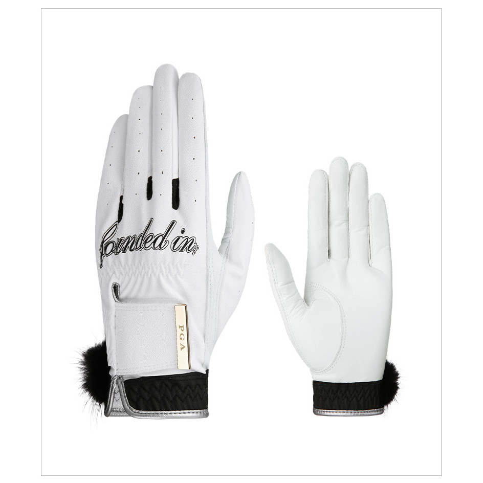 PGA luvas de golfe femininas roupas de golfe feminino luvas de couro pele de cordeiro Velcro respirável mãos antiderrapa