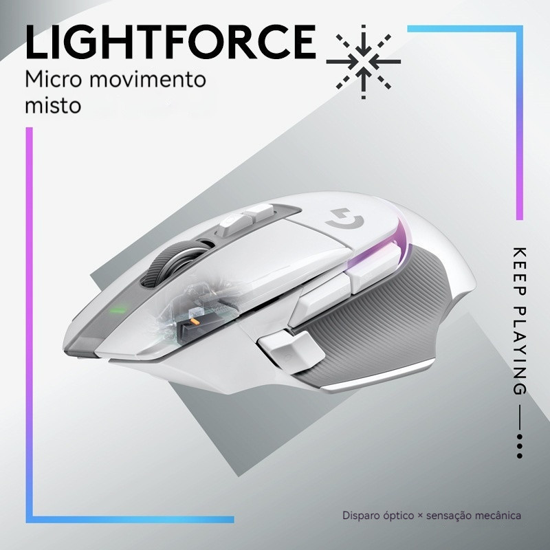 Mouse para escritório para jogos G502 X PLUS 2.4G 10 botões programáveis de cinco velocidades DPI bateria embutida ergon