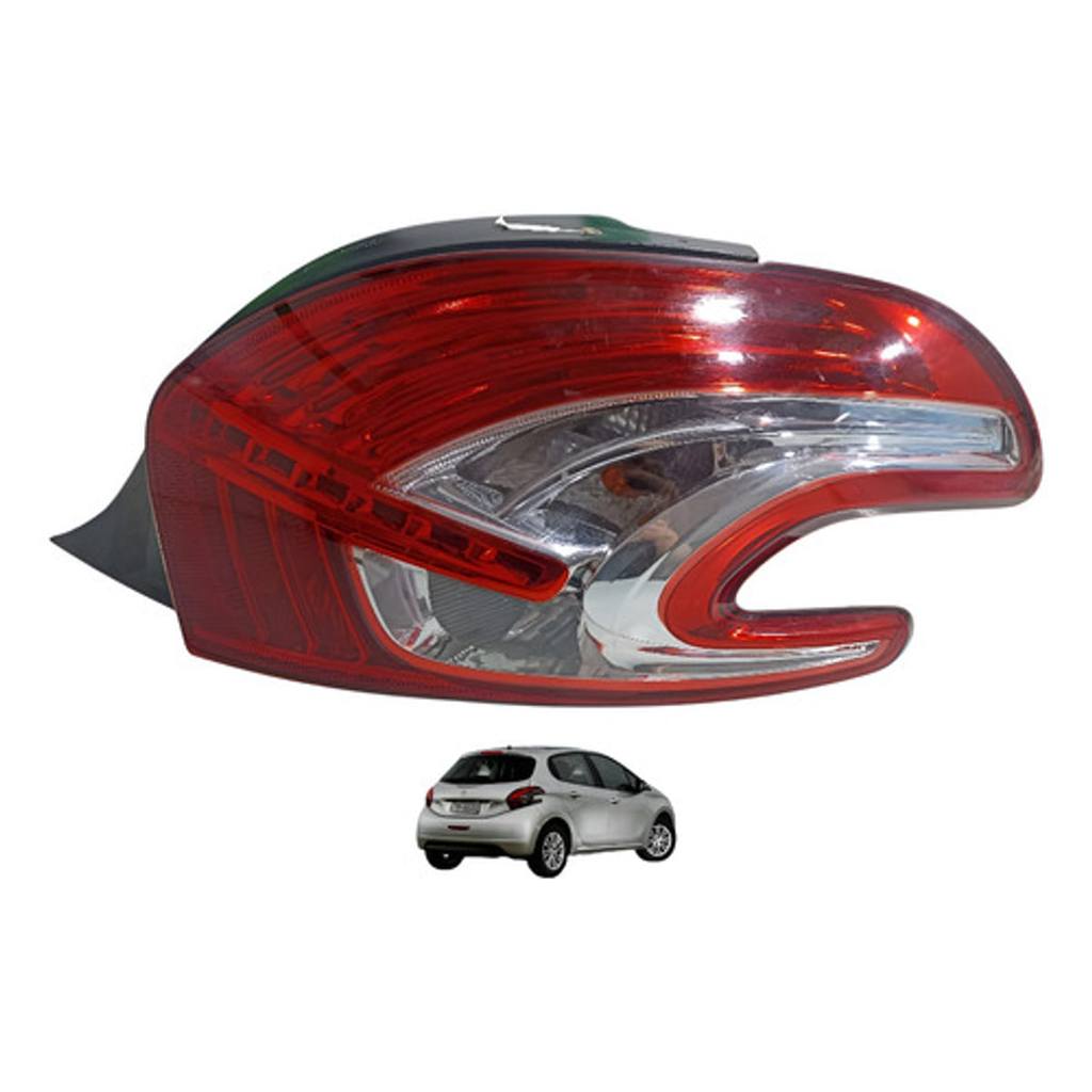 Lanterna Traseira Direita Fume Peugeot 208 2016 2017 2018 Direito/passageiro Vermelho