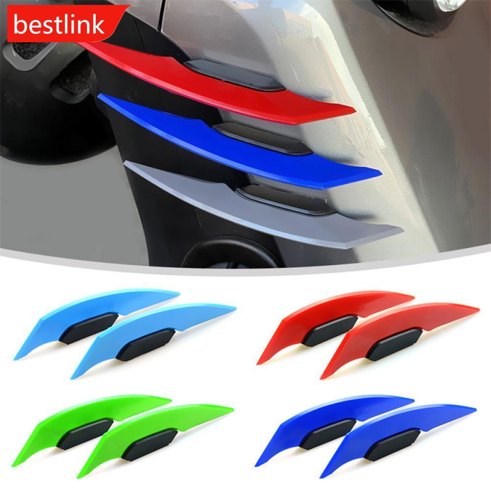 BESTLINK 2 Peças Universal Motocicleta Winglet Aerodinâmico Spoiler Asa Com Adesivo De Decoração H9W1
