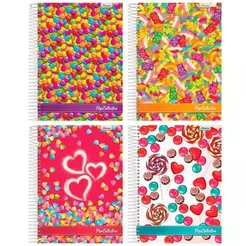 Caderno Espiral Capa Dura Universitário Pop Collection 200 Folhas 10 Matérias Emb.c/ 4 un. - Foroni