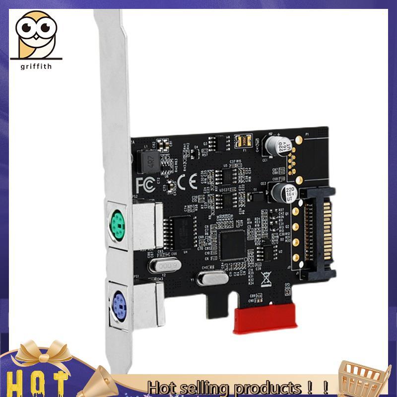 Placa De Expansão PCIE Para PS/2 Teclado De Mouse PS2 Adaptador De Porta Redonda PCI-E Desktop PC SATA PS2