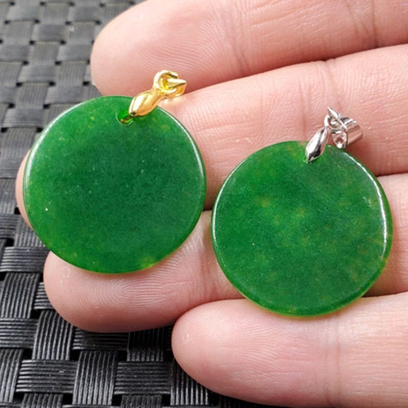 Jade pingente Taiwan Jasper fivela segura pingente quartzo Rock jade não matéria pingente espinafre verde pingente colar