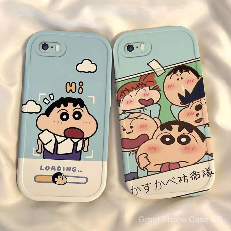Capa de telefone de borracha macia com cobertura total Crayon Shin-chan para OPPO A3s A5 A5s A7 A8 A9 A11 A11 A12 A15 A1