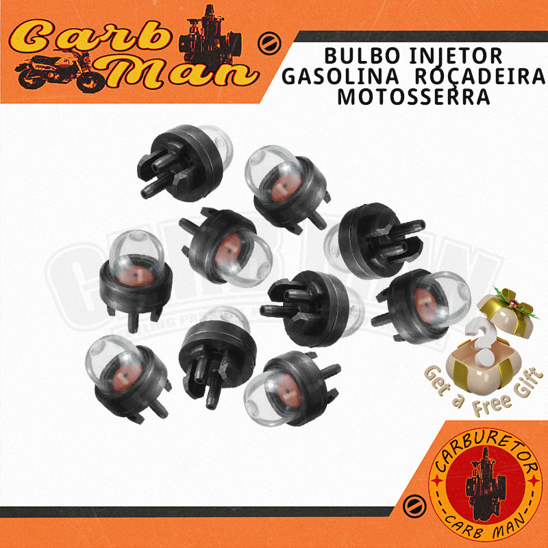 Kit 20 Bulbo Injetor Gasolina Universal Roçadeira Motosserra Soprador