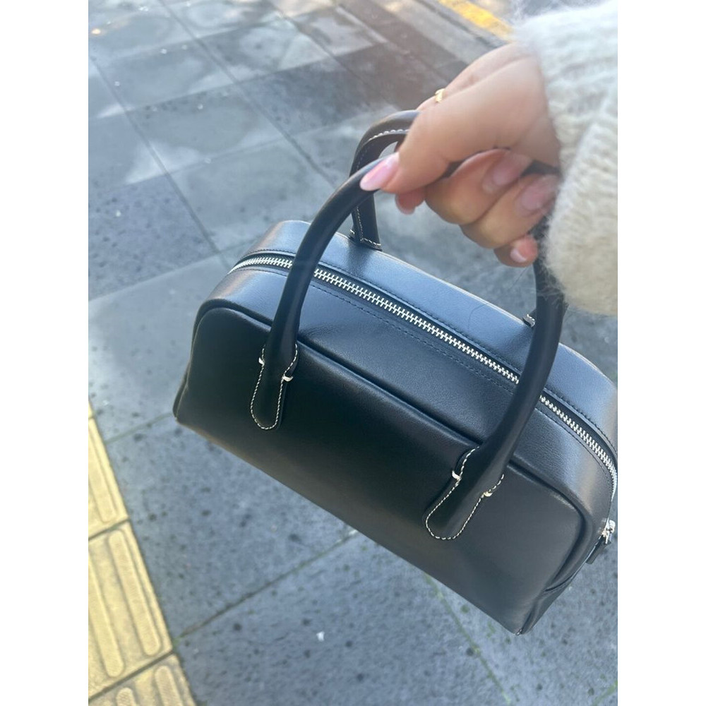 Coreia coreia nada escrito saco de golfe Retro bolsa de couro Boston Bowling saco feminino