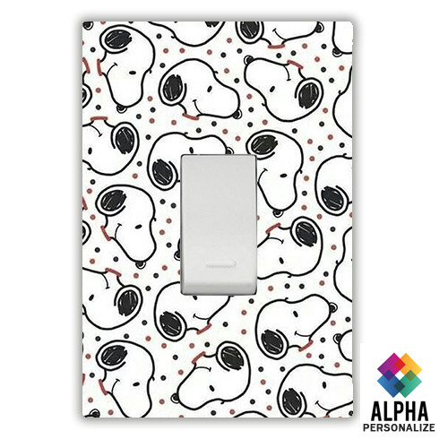 Adesivo para Interruptor de Luz Tomada Snoopy Proteção Skin