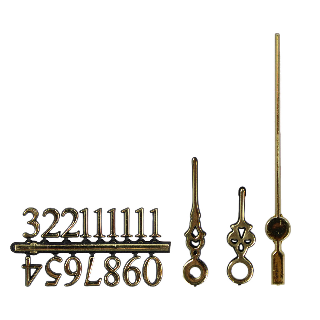 Kit 5 Jogos Números Arábicos E Ponteiros Ouro Pequeno Relógio Artesanal Resina MDF