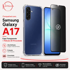 Capa Capinha Anti Impacto Compatível Com Galaxy A17 E/OU Película 3D Privacidade