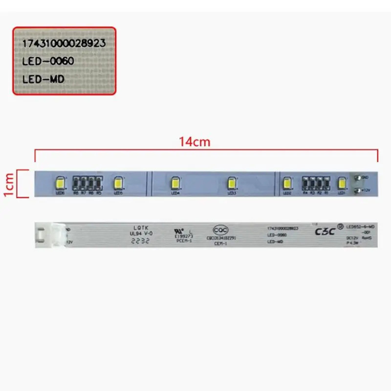 17431000028923 Fita LED de Iluminação para Refrigeração DC12V para Peças de Refrigerador Midea