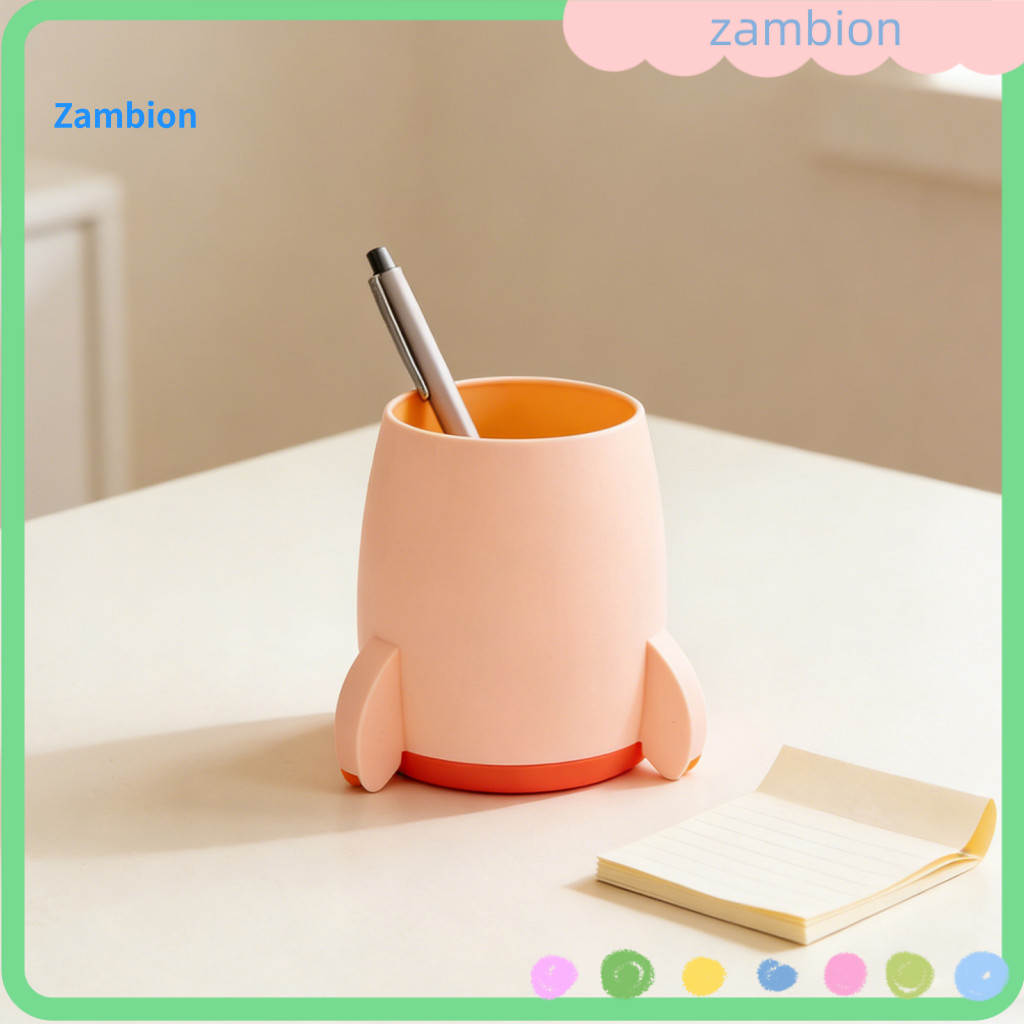 Pencil Holder Rocket-shaped Pen for Kids Space-themed Desktop Organizer for Pens Pencils Makeup Brushes Cute Back-to-sch