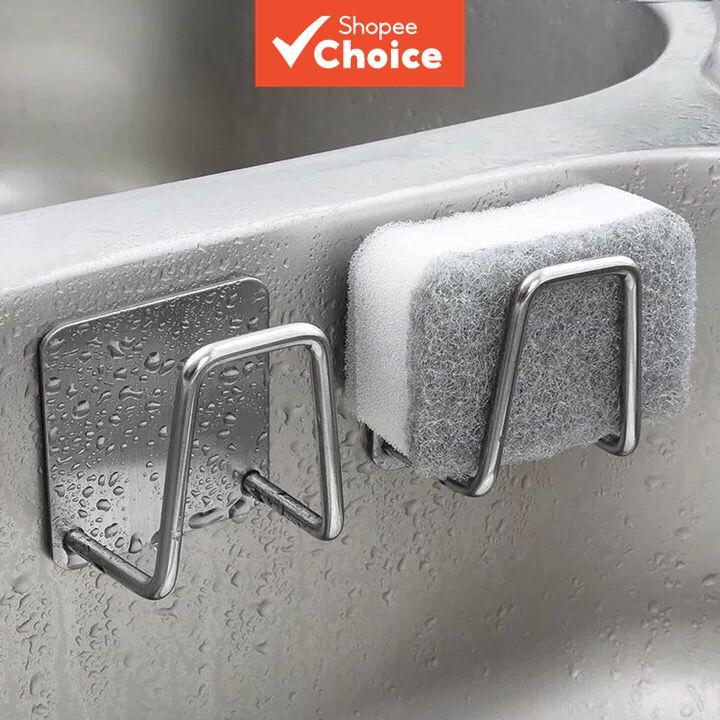 Suporte de Esponja de Aço Inoxidável Para Cozinha Sem Pano de Limpeza, Drenagem de Esponja e Prateleira