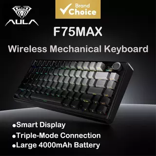 Teclado Mecânico Sem Fio Aula F75MAX - Teclado para Jogos com Retroiluminação RGB Hot-Swappable, Con