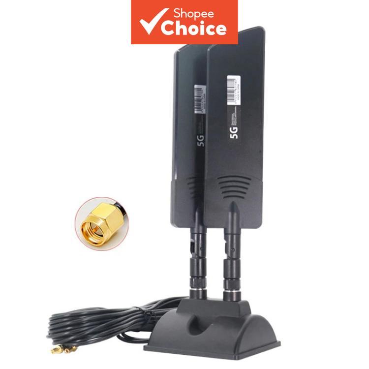 Antena Externa de Longo Alcance 42dbi 5G para Roteador, Booster de Cobertura de Sinal WiFi, SMA Masculino Preto/TS9
