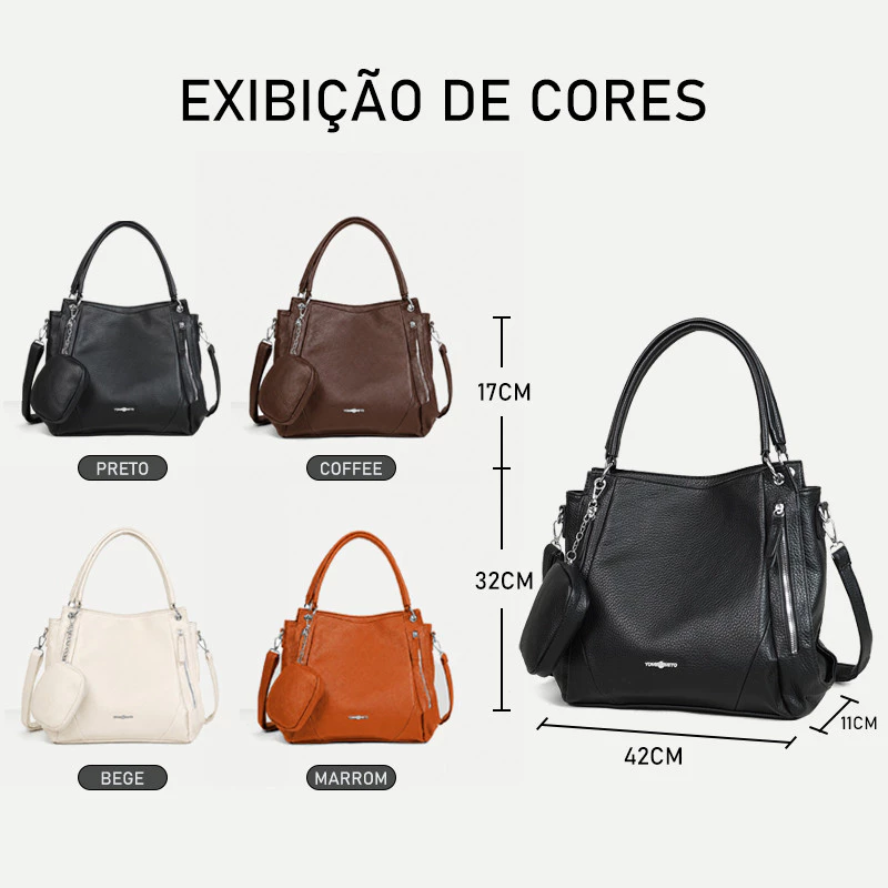 Bolsa Mochila Feminina Grande TOMI MITO em Couro PU — foto 2
