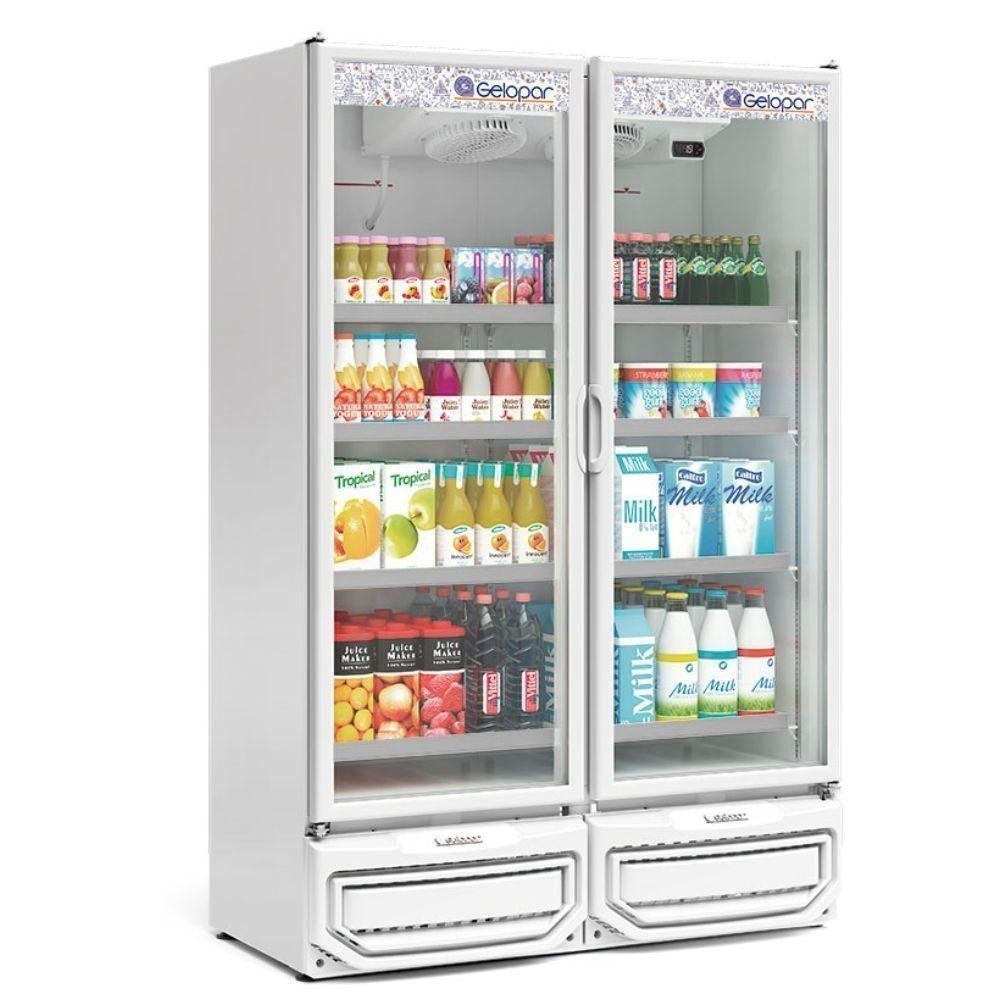 Expositor Vertical 2 Portas De Vidro Gcvr950 Gelopar Refrigerador 957 Litros Branco 220v A2 A1