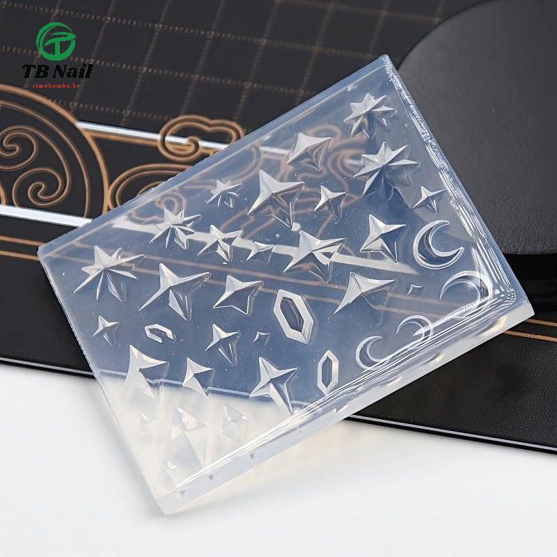 TB-Moldes De Silicone Para Arte Em Unhas , Losango , Diamante , Pentagrama , Design , Modelo De Escultura , Acessórios M