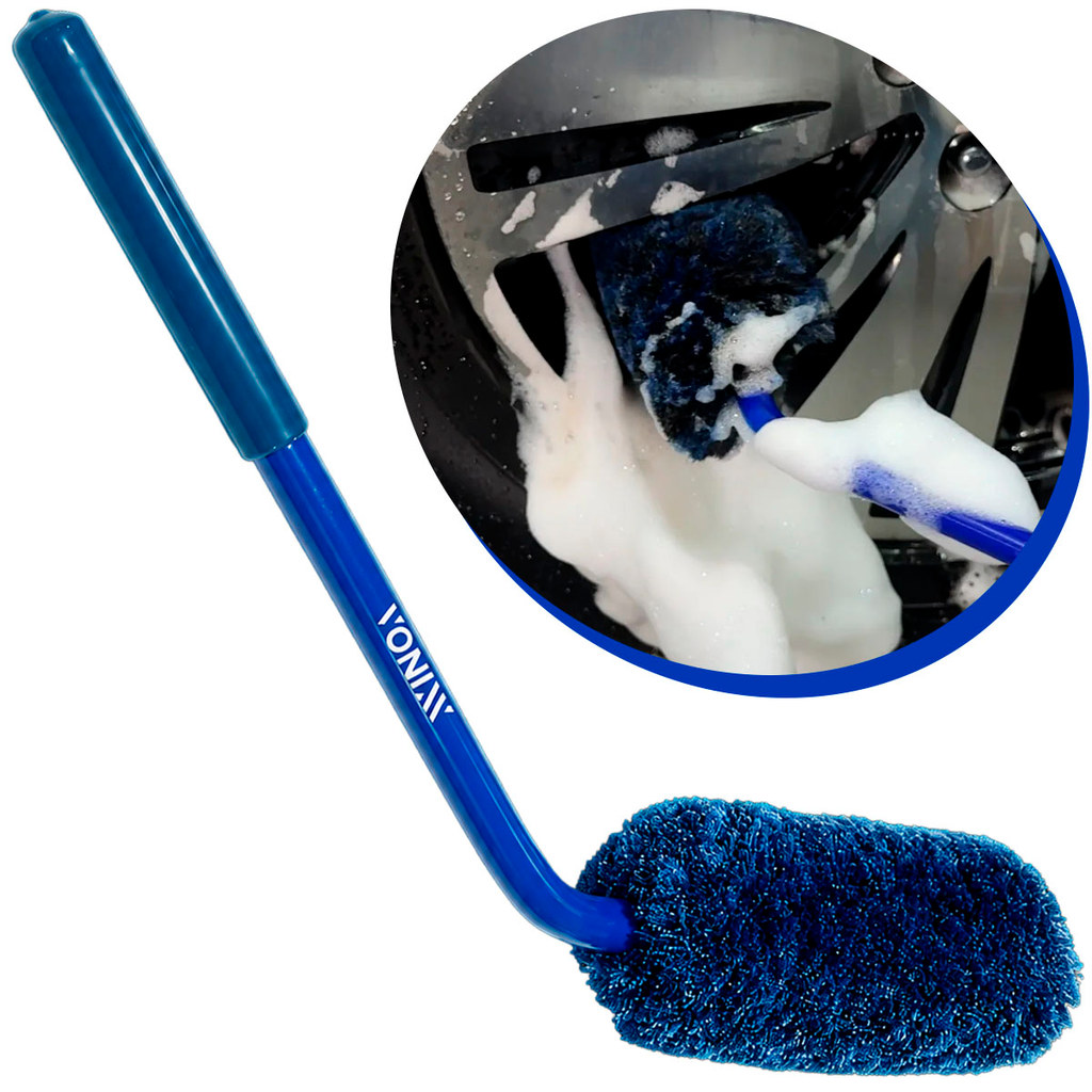 Escova Media Microfibra Vonixx Angular Limp. Roda Automotivo Detailing Profissional Premium