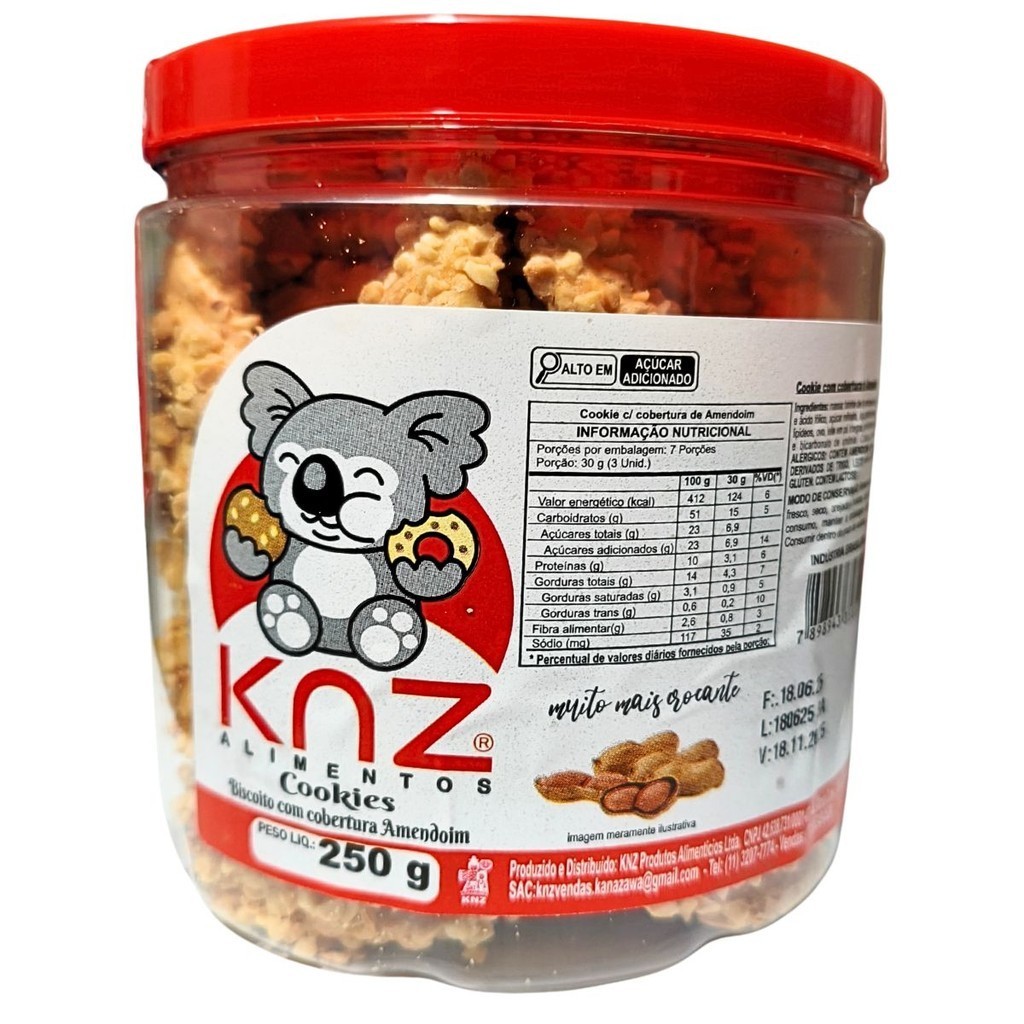 COOKIES CROCANTE AMENDOIM GERGELIM COCO 250g