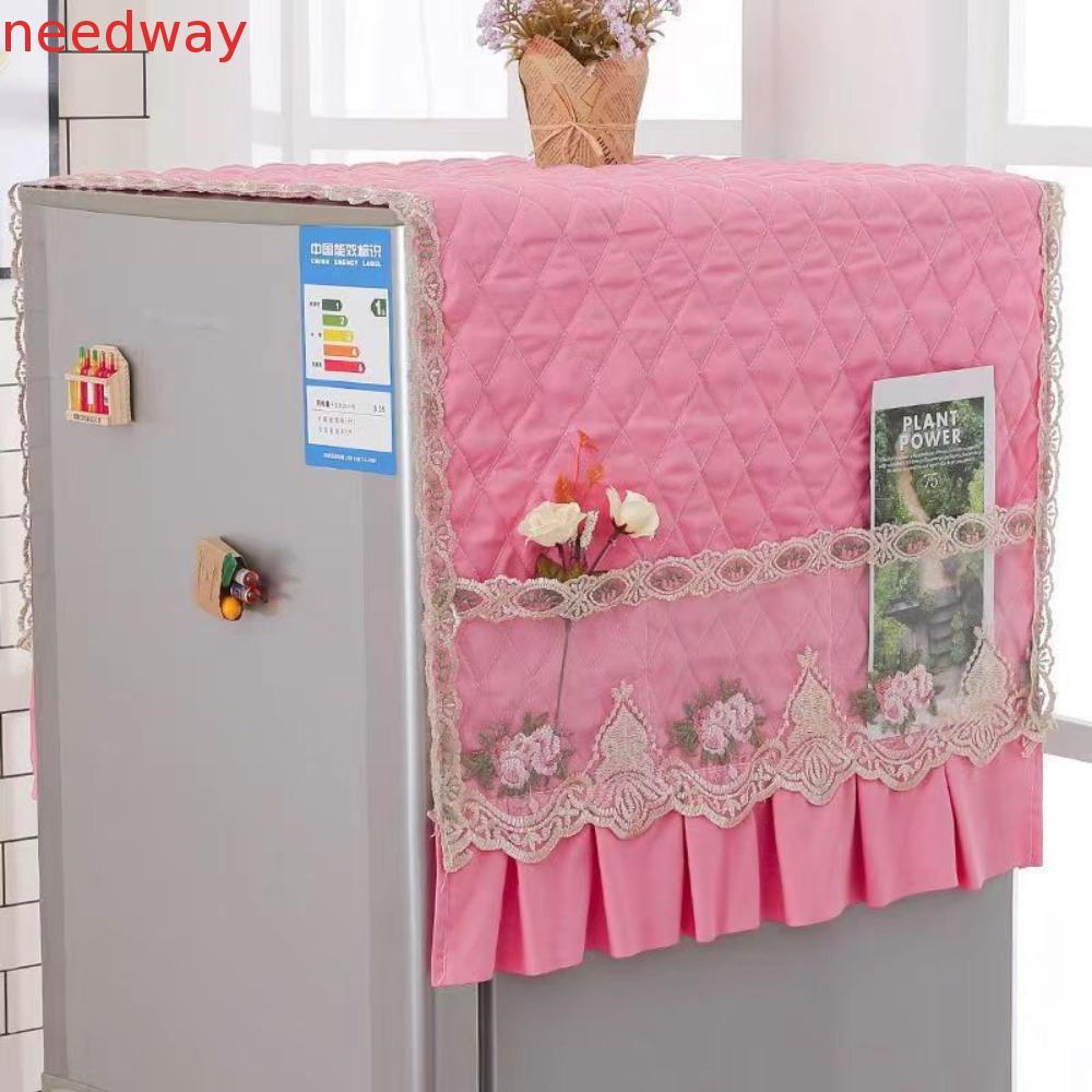 Lavagem NEEDWAYB | Capas , Elegantes Para Poeira De Geladeira Com Bolsos De Renda , Pano De Lavadora De 55 * 140 Cm