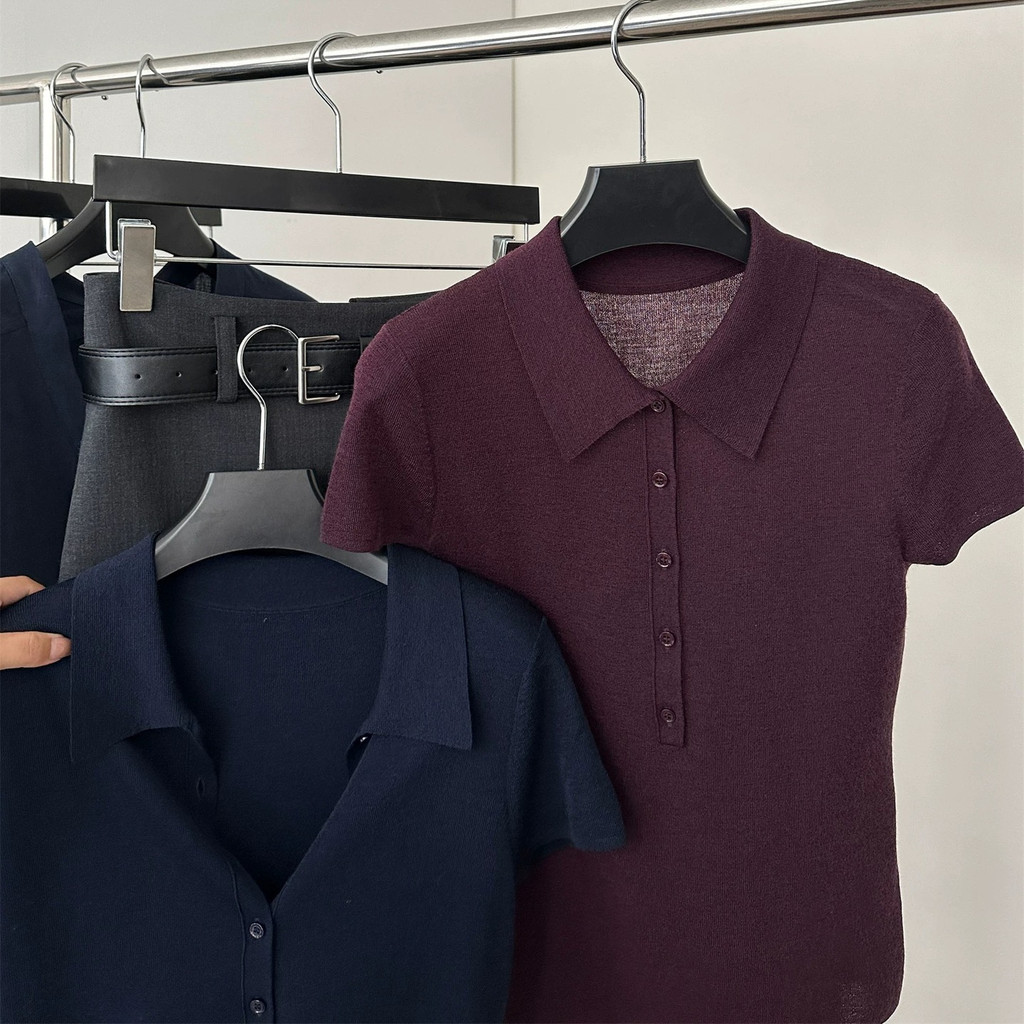 Paper man half-buttoned POLO Knitted short-sleeve, versatile for everyday wear, with a soft touch