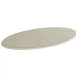 Tampo de Vidro/MDF Oval para Mesa de Jantar até 6 Lugares 180x105cm Branco/Off Withe Off White
