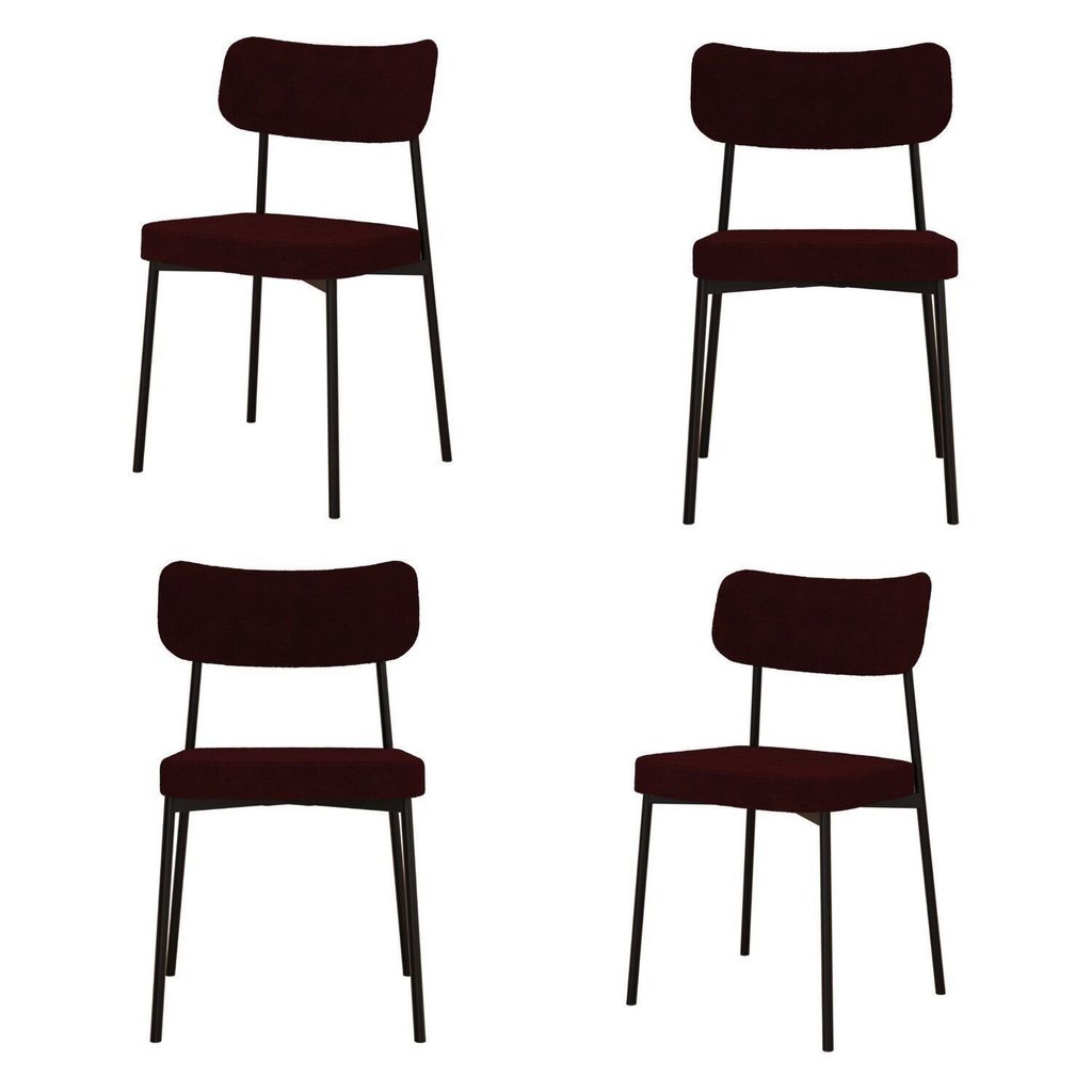 Kit com 4 Cadeiras para Sala de Jantar Mona Yescasa Vermelho/Bordô Bordô