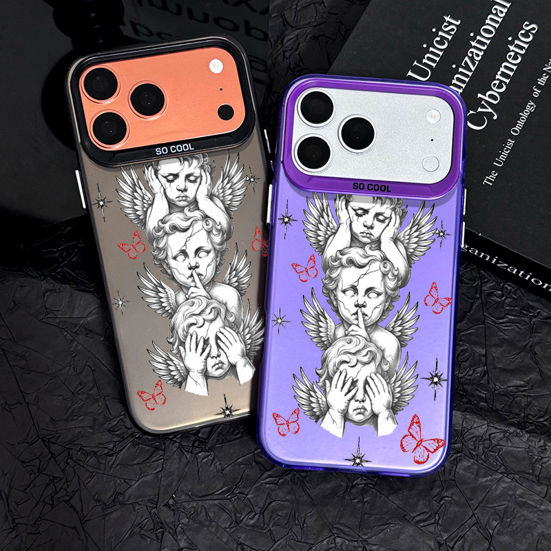 Capinha para iPhone 11 12 pro 13 14 15 16 17 pro max 14 15 16 plus capa de celula anjo querubim anti impacto