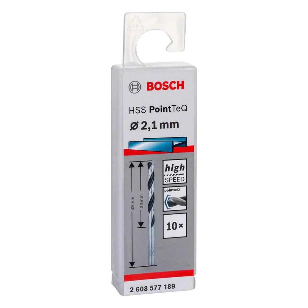 Broca Metal Bosch Aço Rápido Hss-Pointteq 2,1mm 10 Peças