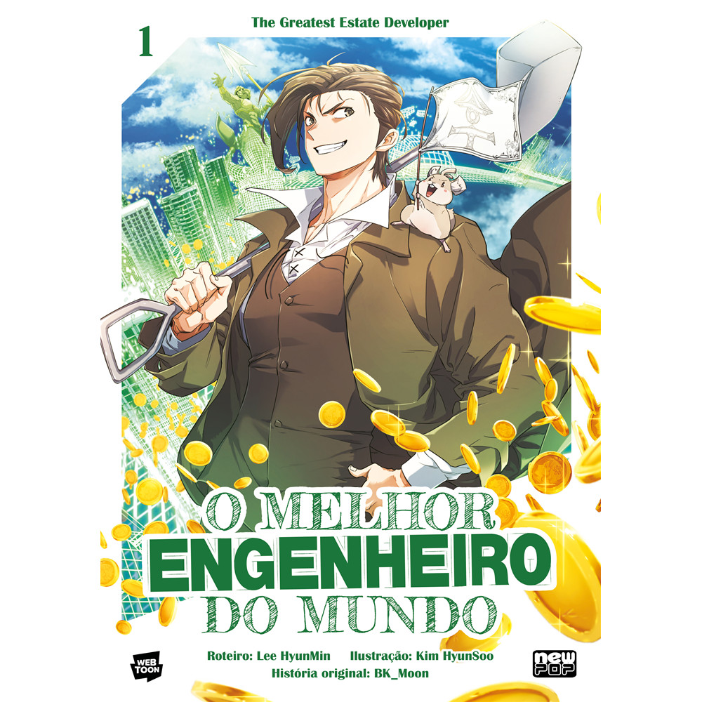 Capa do livro Comics - O Melhor Engenheiro do Mundo (The Greatest Estate Developer): Volume 01 - Editora New Pop