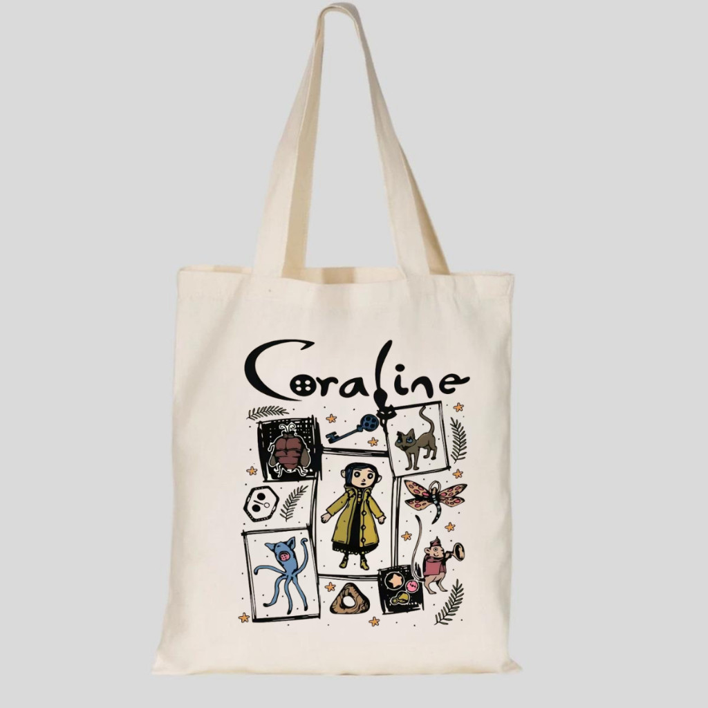 Bolsa Ecobag Sacola Algodão Cru Coraline Mundo Secreto Envio Imediato
