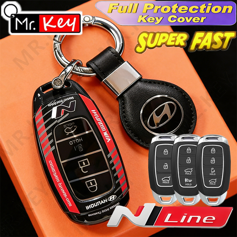 [Mr.Key] Capa De Chave Estilo Linha N Para Hyundai I30 Ix35 KONA Encino Azera Custo Accent Santa Fe Palisade