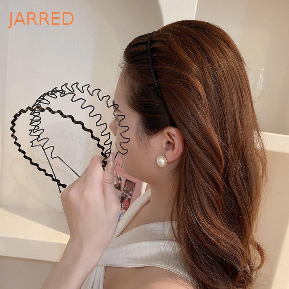 Faixa De Cabeça Em Forma De Onda JARRED , Argola De Cabelo De Metal Fino Cruzado Mola , Faixas Elásticas Masculinas Esti
