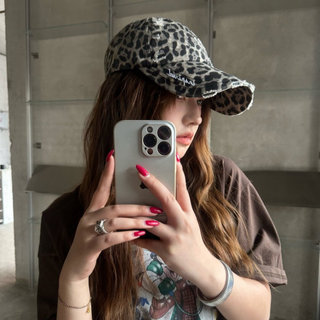 Chapéu feminino vintage com estampa de leopardo, modelo 2026, de uma marca conjunta coreana, adequado para circunferênci