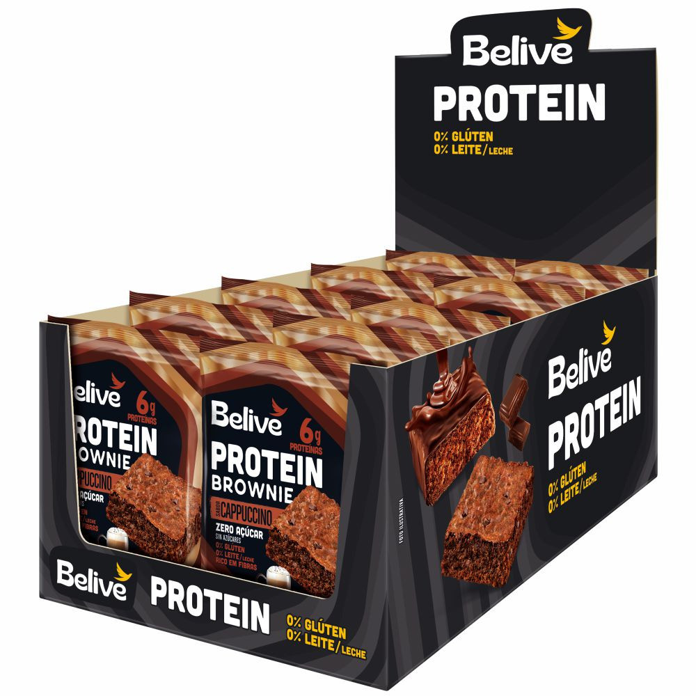 Kit com 10 Brownie Protein Cappuccino Zero Açúcar 40g  Belive
