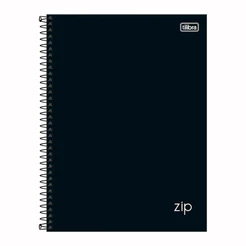 Caderno espiral capa dura universitário 10x1 160 folhas Zip Preto Tilibra