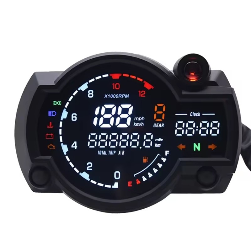 Estone 12V Avançado Painel Da Motocicleta Odômetro Montagem Digital Sistema De Rastreamento De Velocidade Medidor De Com