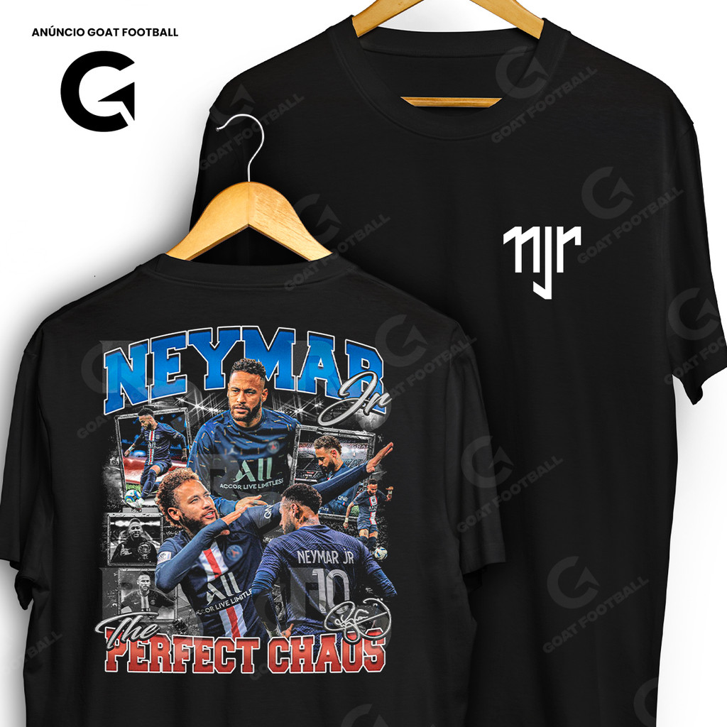 Camiseta Neymar Jr Njr Paris Bootleg Frente e Verso Streetwear Blusa Camisa Futebol 100% Algodão
