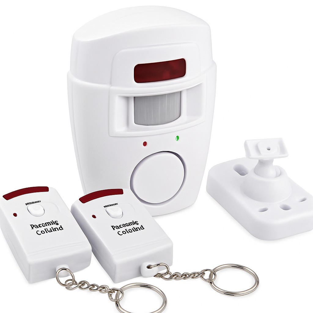 Novo - Alarme Sensor Movimento 110° 10m 105dB 2 Controles Remoto Montagem Fácil Pilha AA Casa. em Oferta na Shopee