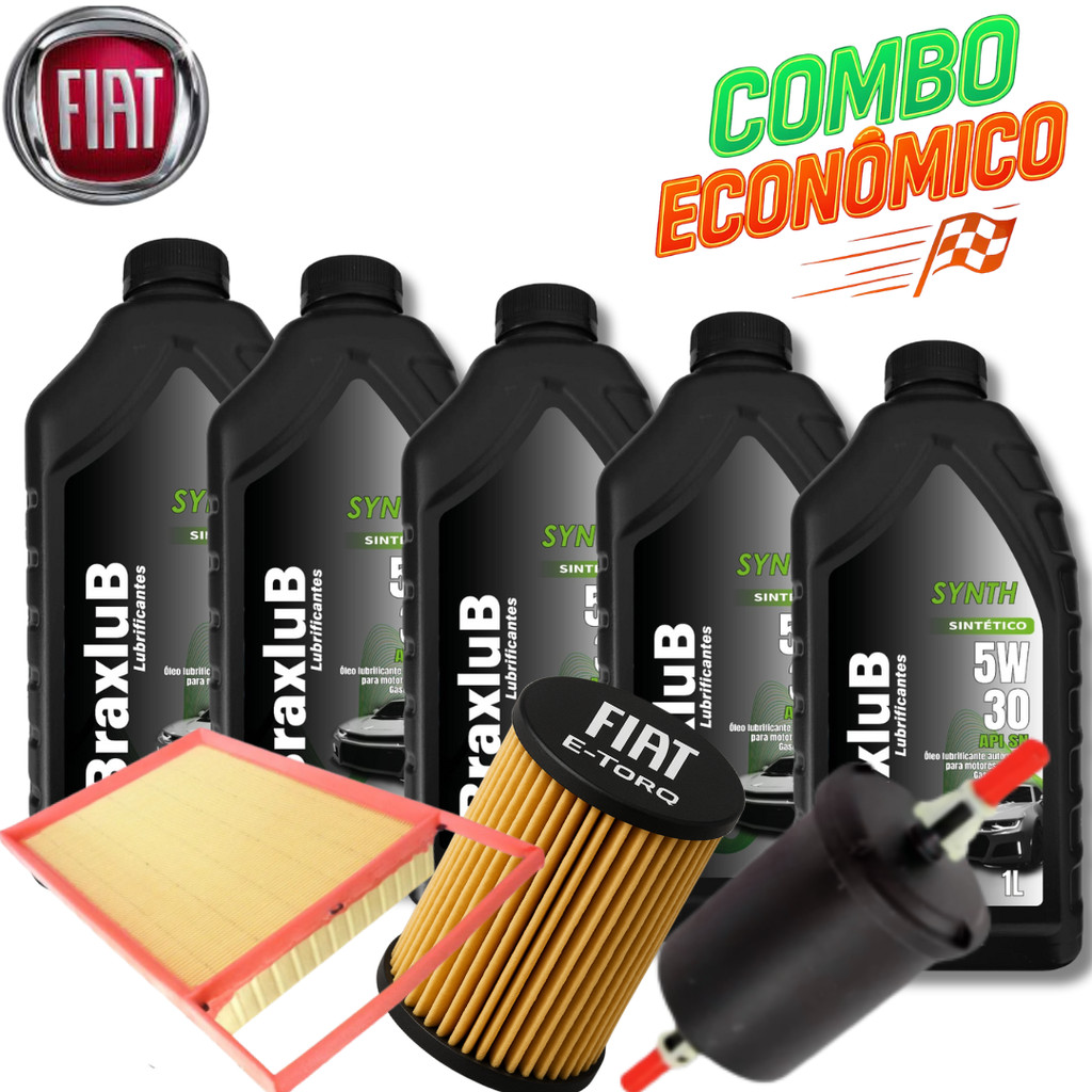 KIT TROCA DE ÓLEO 5W30 + FILTROS (FIAT E-TORQ)